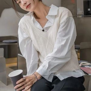 Cable knit sweater vest